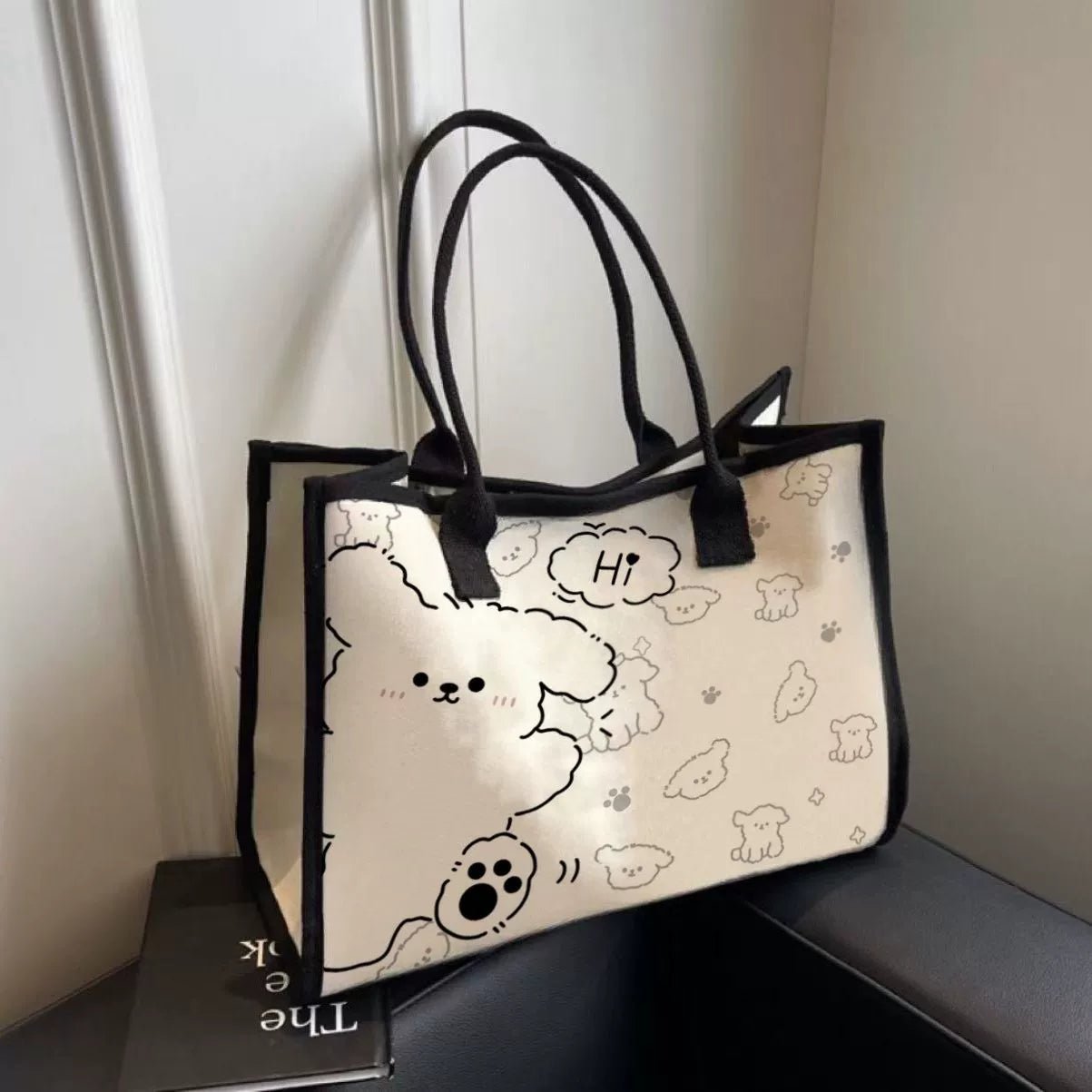 Canvas Bag Female Ins Mori All - Match Shoulder Bag Large Capacity Book Holding Student Class Commuter Bag Cloth Tote - Walmarkettt.com