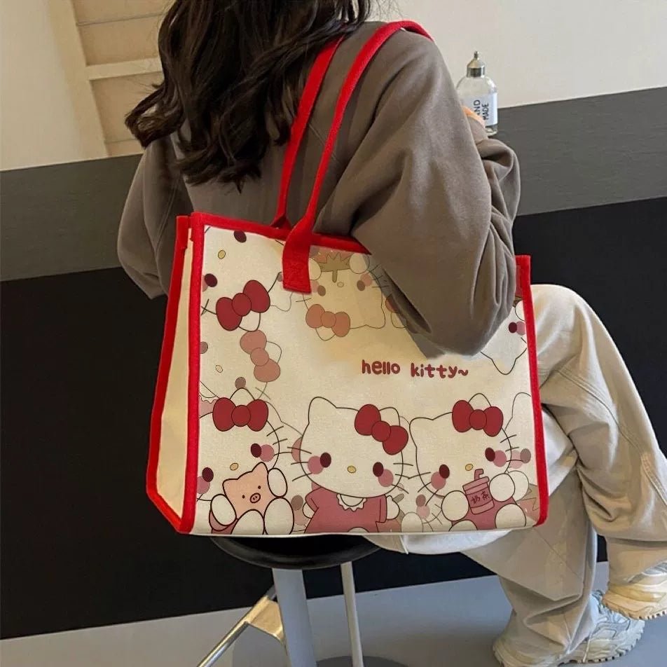 Canvas Bag Female Ins Mori All - Match Shoulder Bag Large Capacity Book Holding Student Class Commuter Bag Cloth Tote - Walmarkettt.com