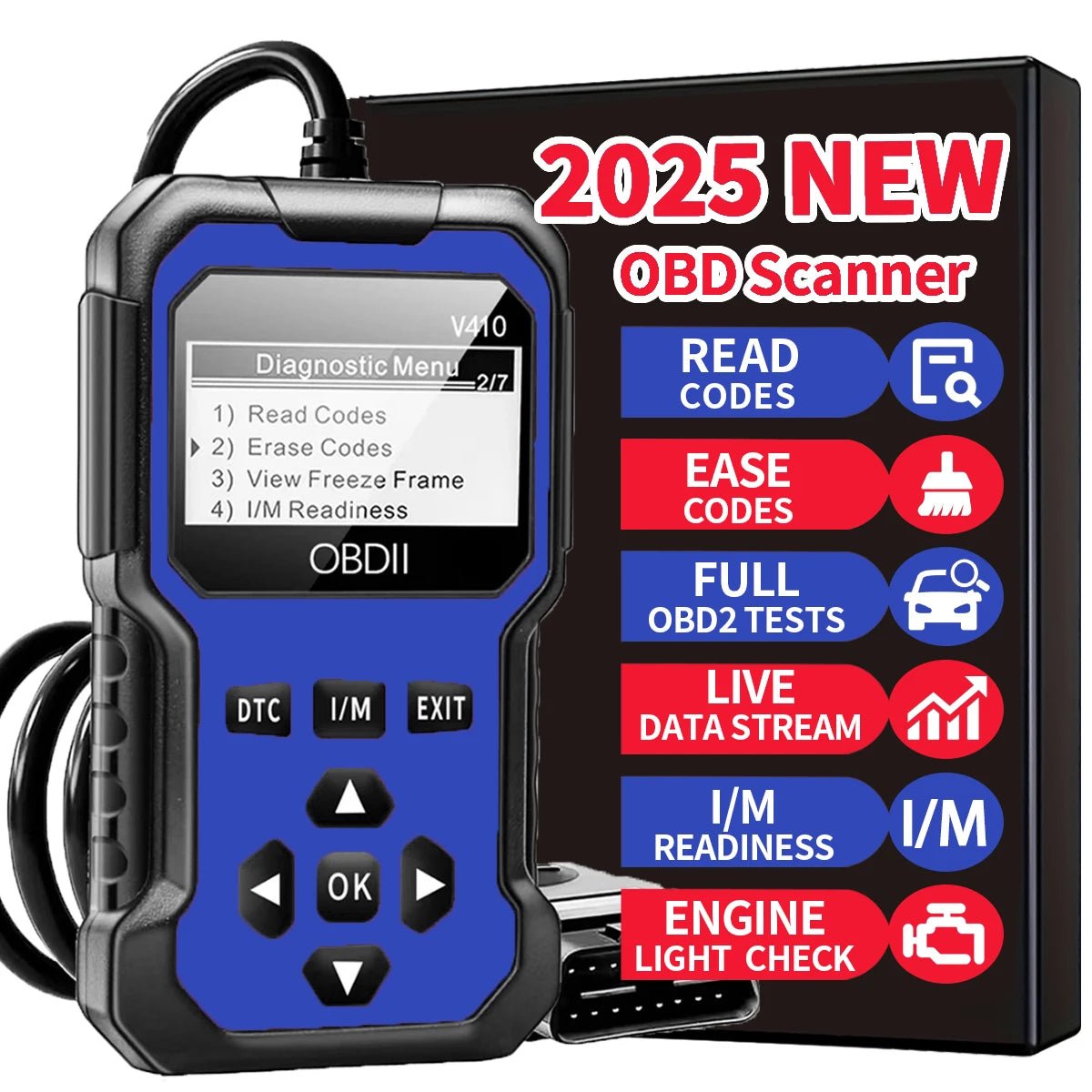Car Obd2 Scanner Diagnostic Tool Code Reader Engine Fault Code Reader Scanner Can Diagnose All Obd Ii Protocol Cars since 1996 Scan Tool - Walmarkettt.com