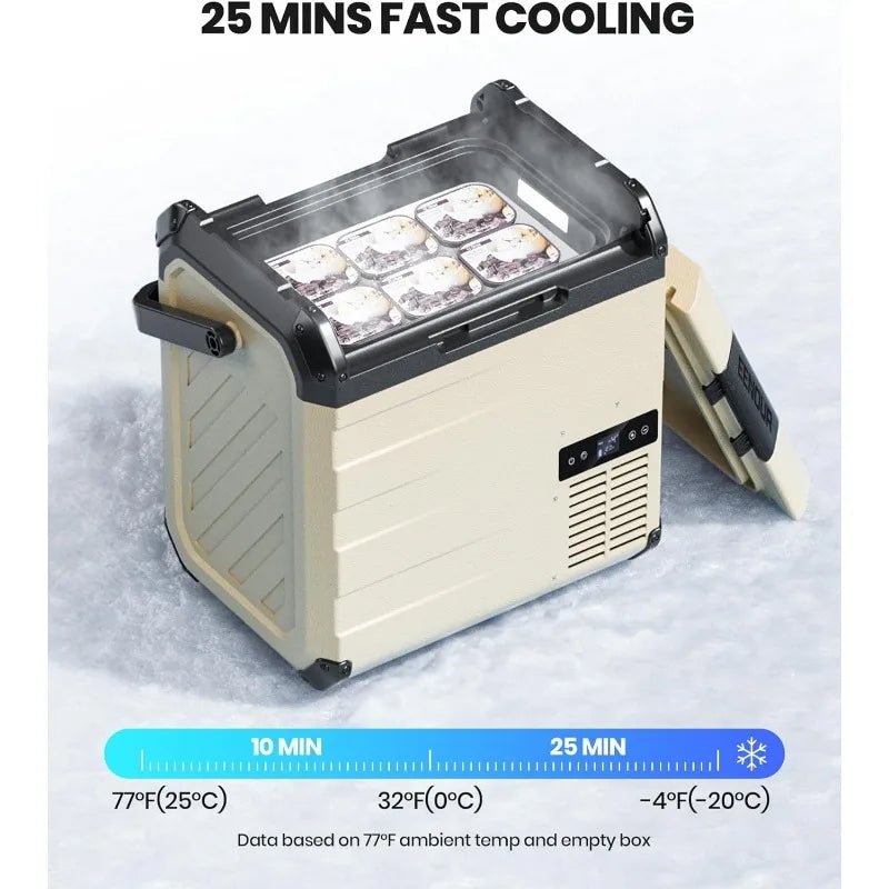 D18 12 Volt Car Refrigerator, Portable Freezer 19Qt/18L Battery & Solar Powered Cooler 25W, - 4~50℉, 12/24V DC, 110~240V AC - Walmarkettt.com