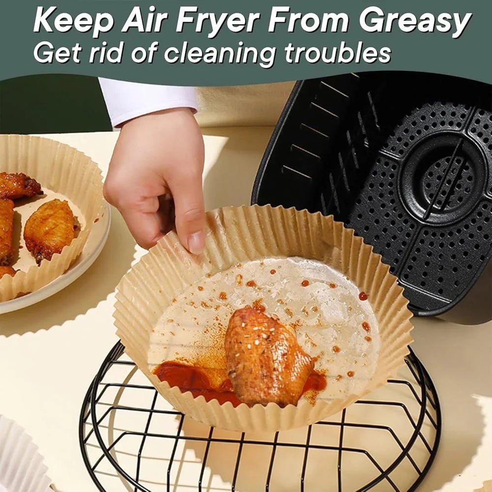 Disposable Air Fryer Liners 100 PCS Non - Stick Baking Parchment Sheets 6.3 Inch Kitchen Essential Oil - Proof Waterproof Heat - Walmarkettt.com