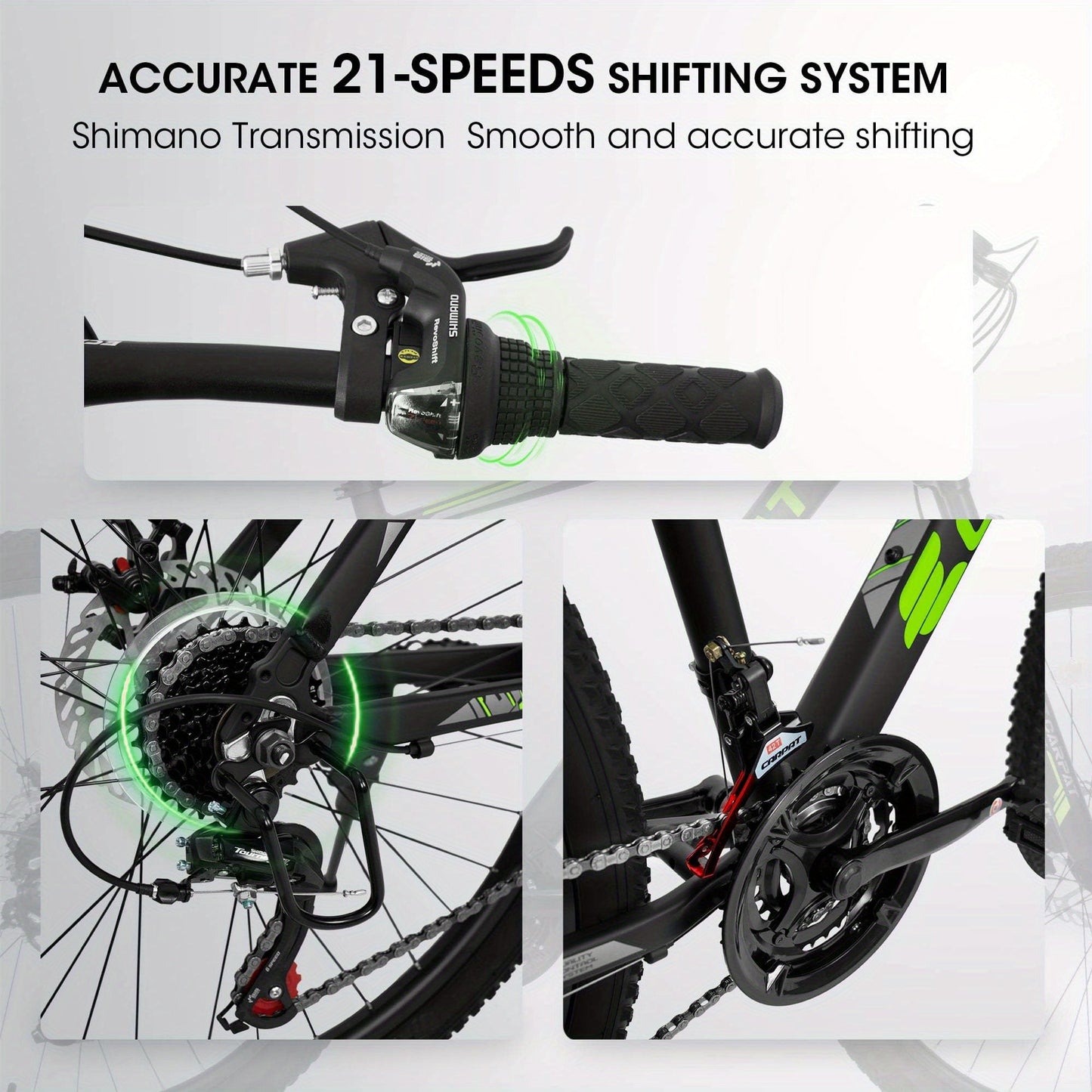 ECARPAT 26 - inch Mountain Bike, Adult Aluminum Frame, Shock - Absorbing Front Fork, 21 - Speed Disc Brake MTB, City Commuter Bicycle - Walmarkettt.com