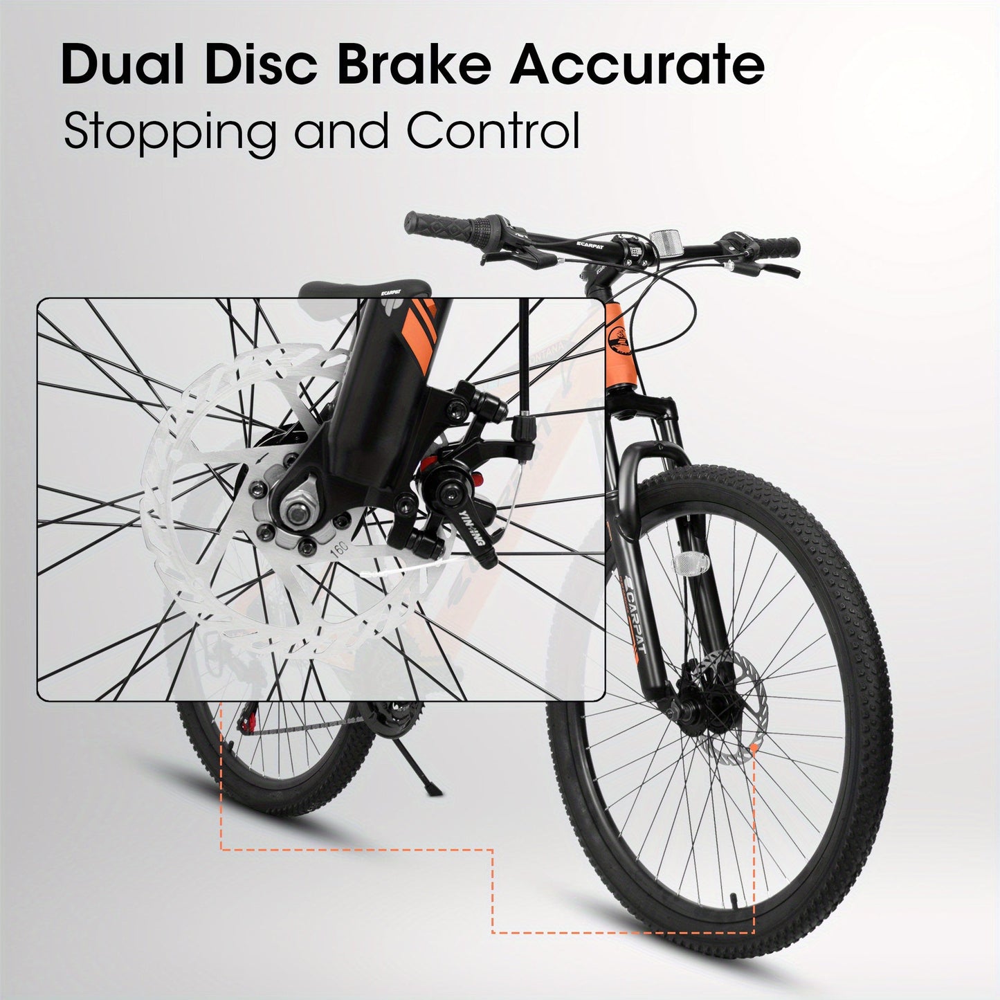 ECARPAT 26 - inch Mountain Bike, Adult Aluminum Frame, Shock - Absorbing Front Fork, 21 - Speed Disc Brake MTB, City Commuter Bicycle - Walmarkettt.com
