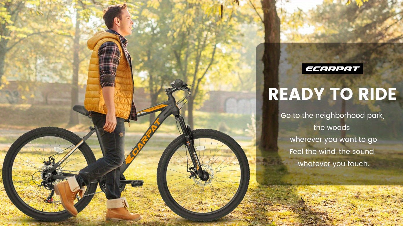 ECARPAT 26 - inch Mountain Bike, Adult Aluminum Frame, Shock - Absorbing Front Fork, 21 - Speed Disc Brake MTB, City Commuter Bicycle - Walmarkettt.com