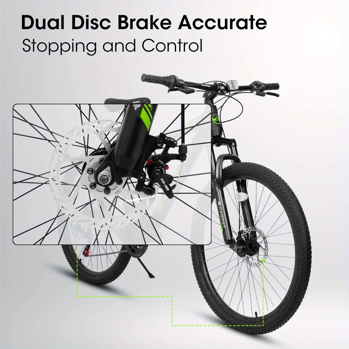 ECARPAT 26 - inch Mountain Bike, Adult Aluminum Frame, Shock - Absorbing Front Fork, 21 - Speed Disc Brake MTB, City Commuter Bicycle - Walmarkettt.com