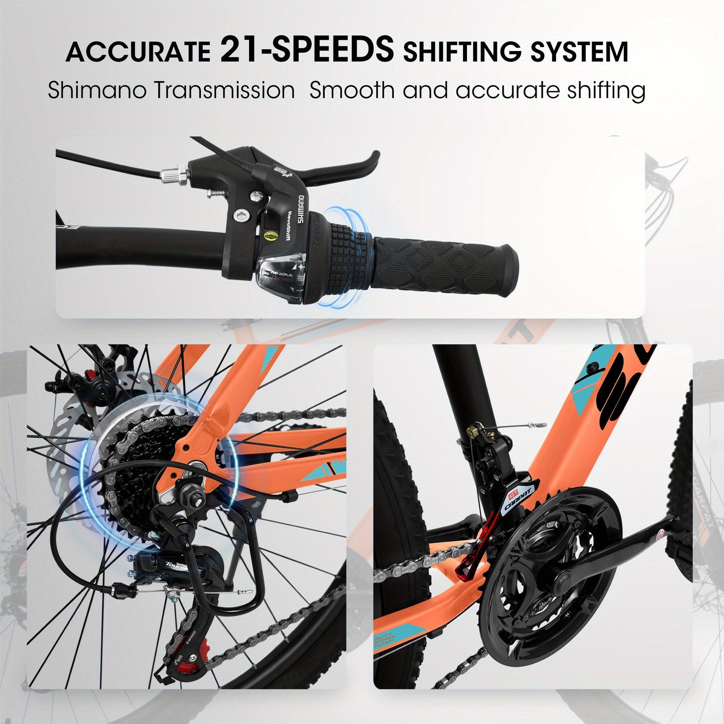 ECARPAT 26 - inch Mountain Bike, Adult Aluminum Frame, Shock - Absorbing Front Fork, 21 - Speed Disc Brake MTB, City Commuter Bicycle - Walmarkettt.com