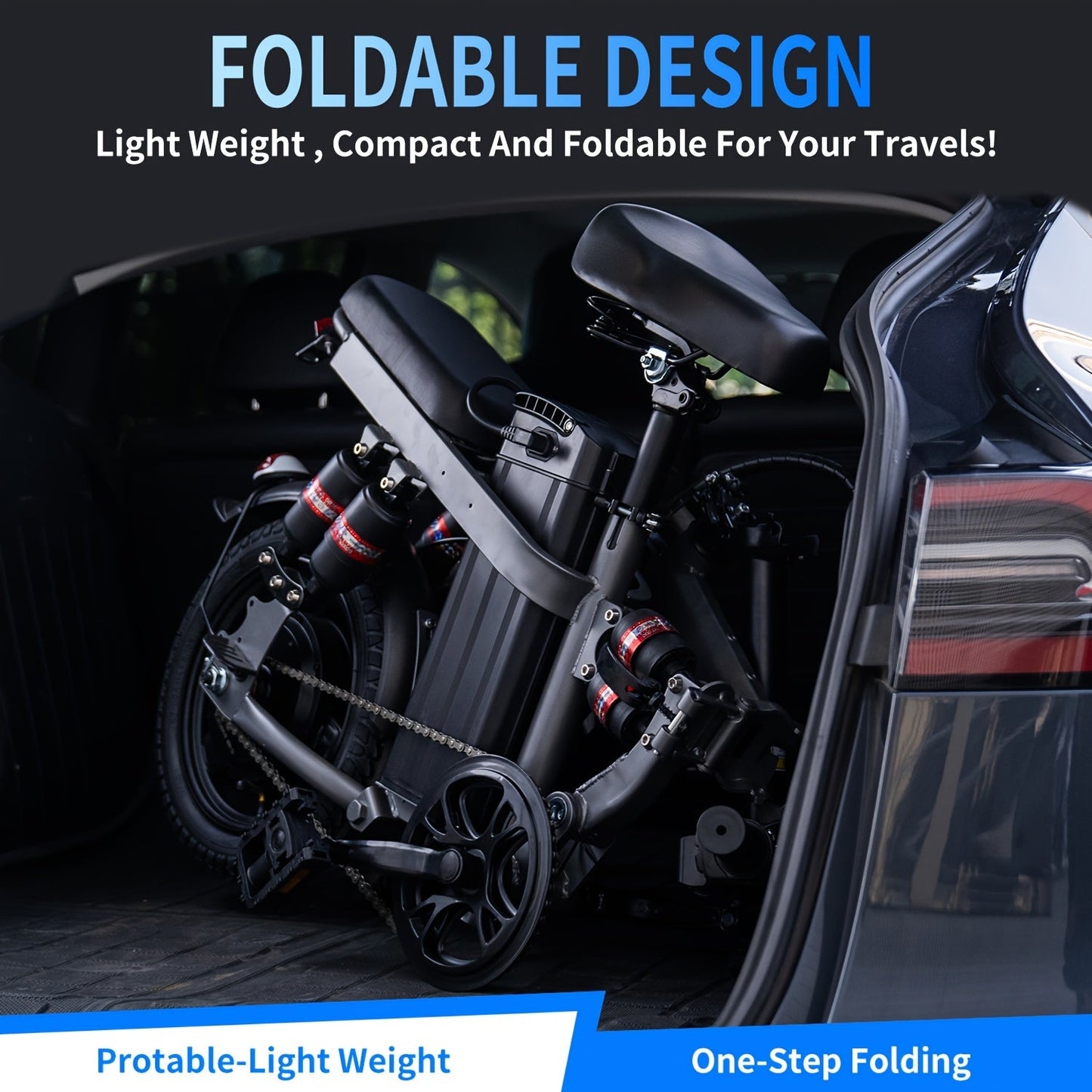 Electric Bike, 500W Motor, 14" Tire Folding Mini Ebikes For Adults, 20MPH 25Miles Range Commuter Adults Electric Bicycle, 48V 13AH Battery, Dual Suspension - Walmarkettt.com