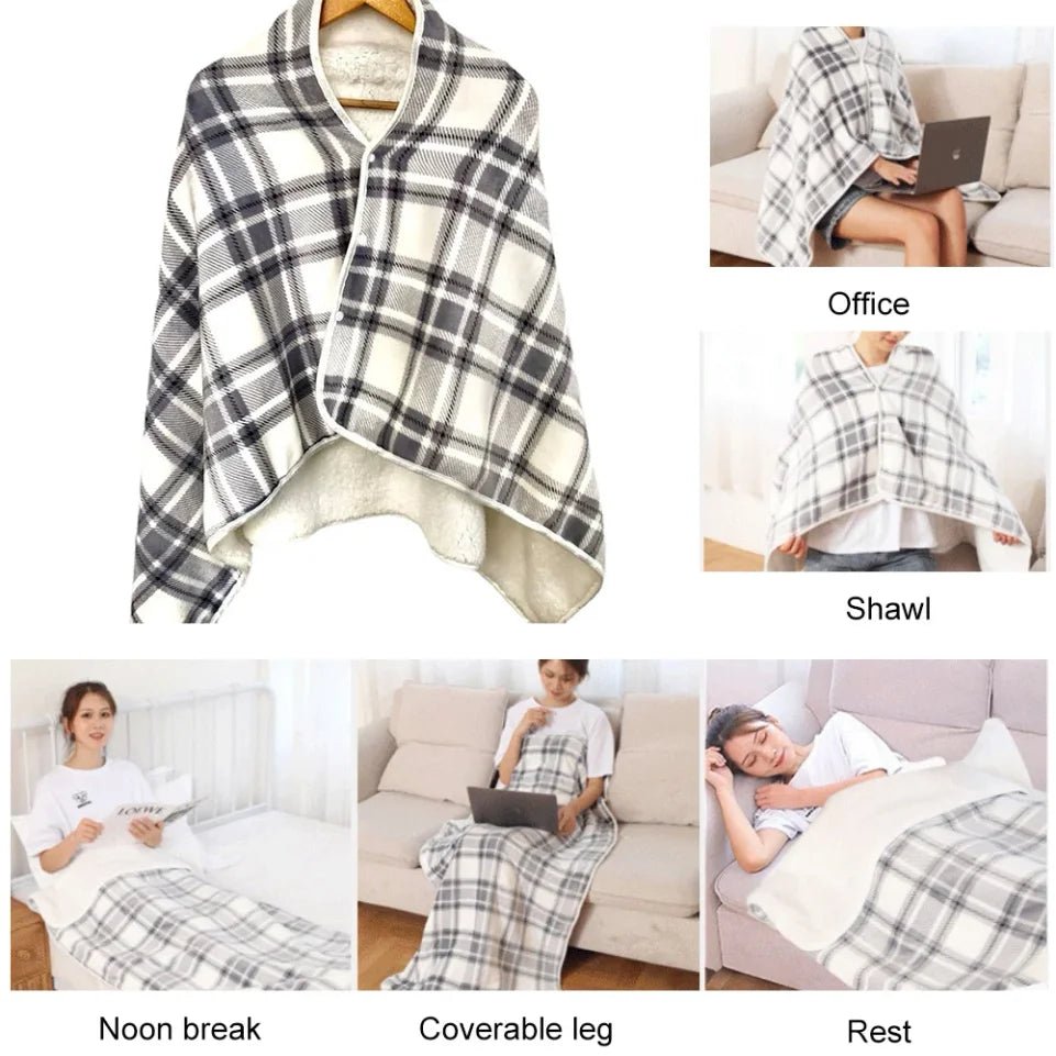Electric Blanket 3 Heat Settings Wearable Electric Warm Shawl Multifunctional Soft Cold Protection Home Office Back Knee Warmer - Walmarkettt.com