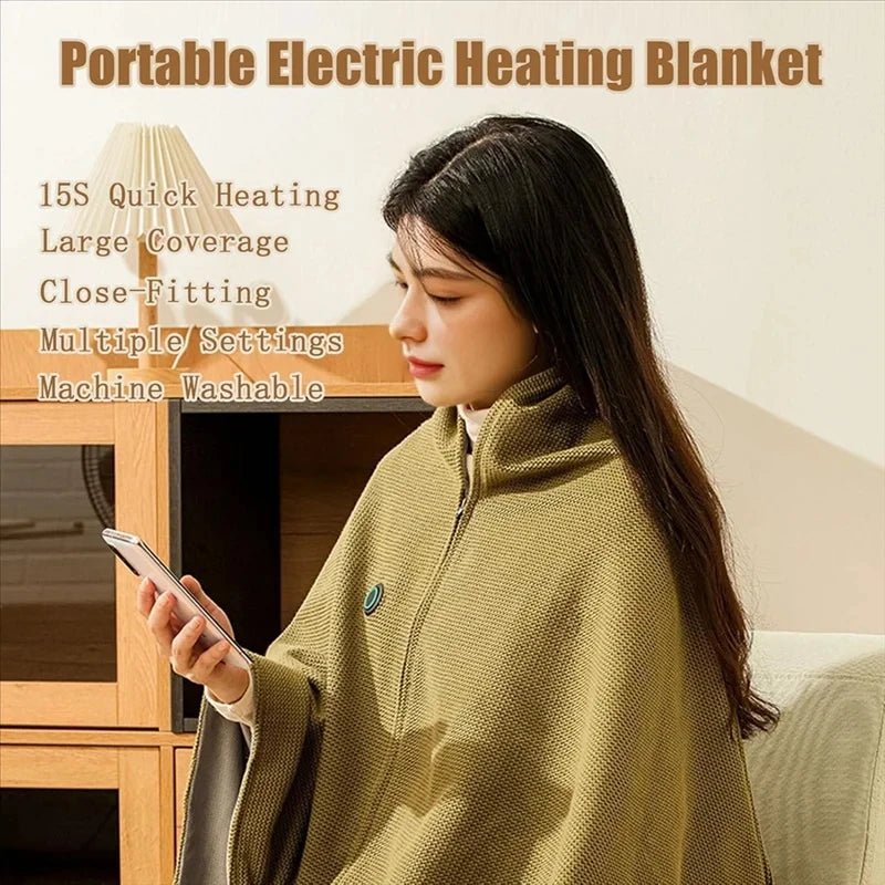 Electric Blanket Shawl USB Single Warming Heating Blanket Washable for Outdoor Camping Office Heating Blanket - Walmarkettt.com