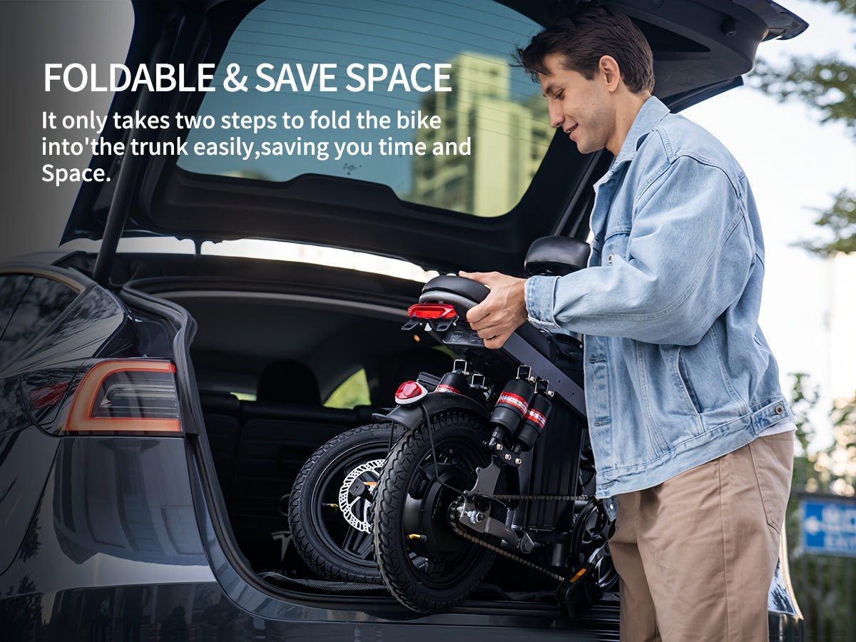 Electric Commuter Bike - 400W Motor, 20MPH, 25Miles Range, 48V 13AH Battery, Mini Folding Design, 14" Tires, Lightweight, Ideal for City Travel and Mobility - Adults Electric Bicycle - Walmarkettt.com