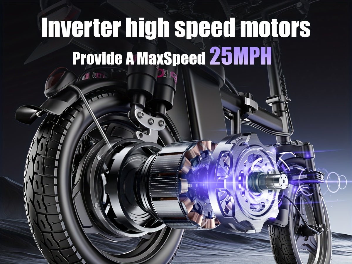 Electric Commuter Bike - 400W Motor, 20MPH, 25Miles Range, 48V 13AH Battery, Mini Folding Design, 14" Tires, Lightweight, Ideal for City Travel and Mobility - Adults Electric Bicycle - Walmarkettt.com