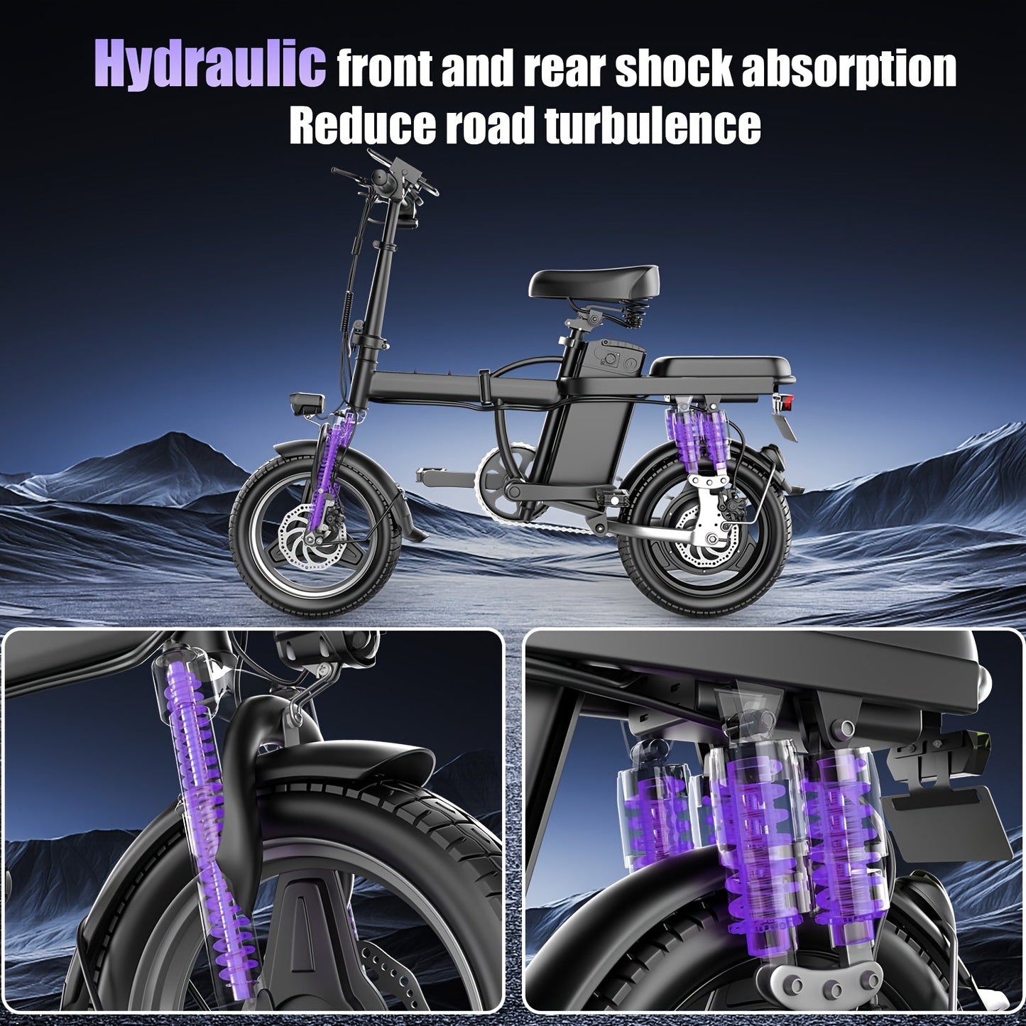 Electric Commuter Bike - 400W Motor, 20MPH, 25Miles Range, 48V 13AH Battery, Mini Folding Design, 14" Tires, Lightweight, Ideal for City Travel and Mobility - Adults Electric Bicycle - Walmarkettt.com