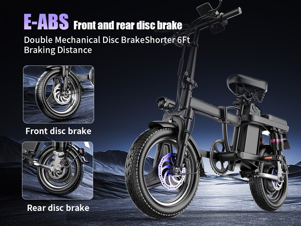 Electric Commuter Bike - 400W Motor, 20MPH, 25Miles Range, 48V 13AH Battery, Mini Folding Design, 14" Tires, Lightweight, Ideal for City Travel and Mobility - Adults Electric Bicycle - Walmarkettt.com