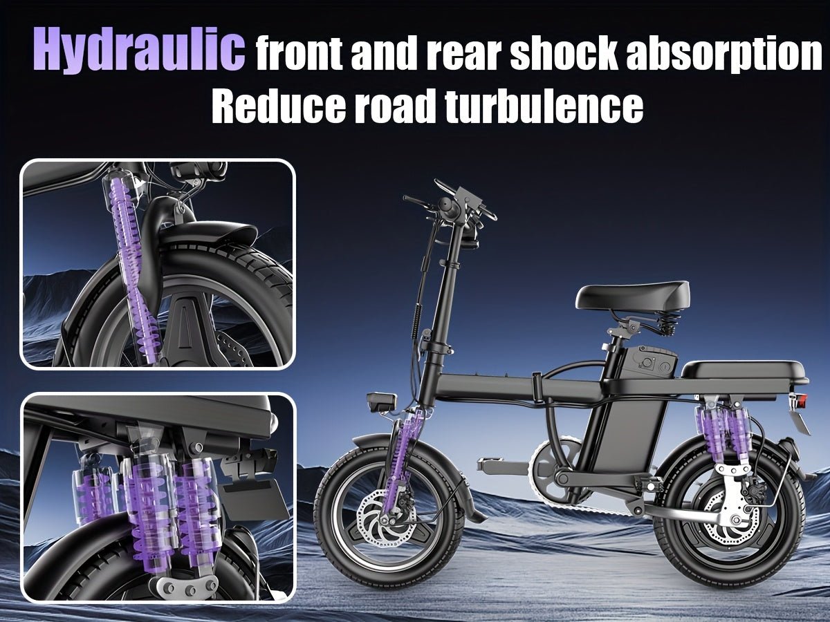 Electric Commuter Bike - 400W Motor, 20MPH, 25Miles Range, 48V 13AH Battery, Mini Folding Design, 14" Tires, Lightweight, Ideal for City Travel and Mobility - Adults Electric Bicycle - Walmarkettt.com