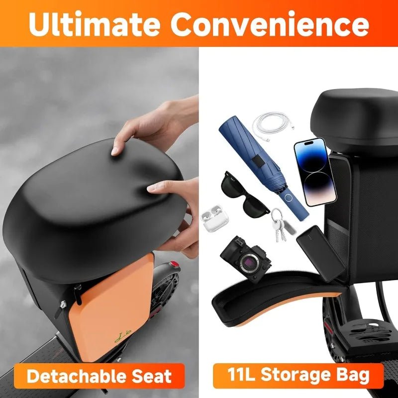 Electric Scooter With Seat For Adults - 19MPH & 21 - Mile Range, 350W Motor, 8.5" Solid Tires With App Control & Dual Brake System - Walmarkettt.com