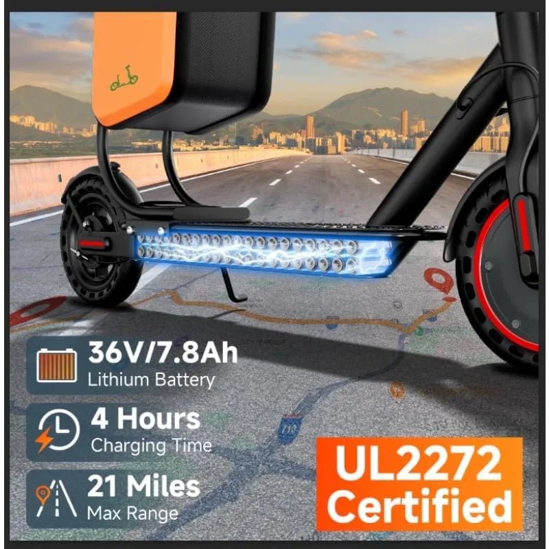 Electric Scooter With Seat For Adults - 19MPH & 21 - Mile Range, 350W Motor, 8.5" Solid Tires With App Control & Dual Brake System - Walmarkettt.com