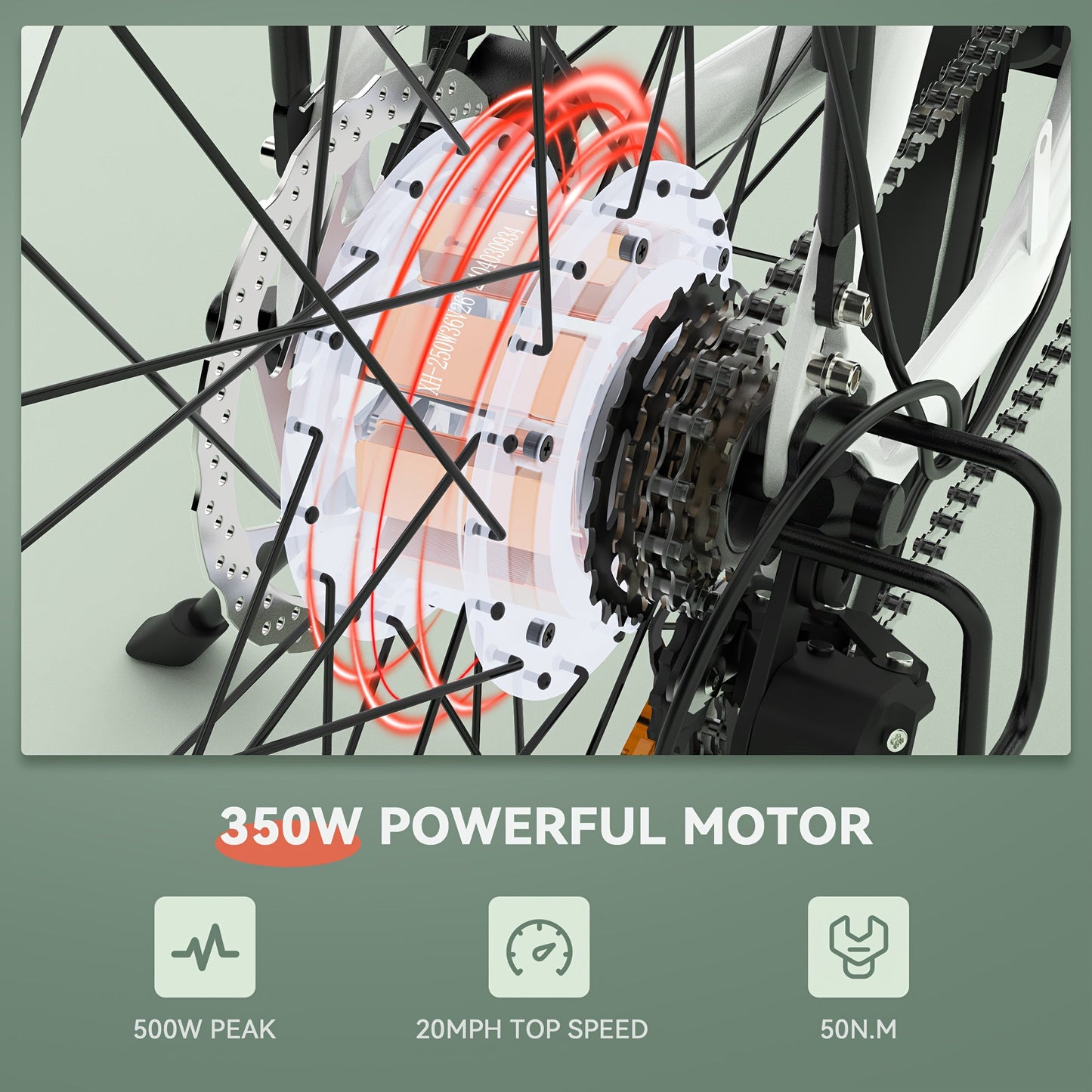ESKUTE C100 Electric Bike, 375Wh Removable Battery, 350W Brushless Motor, Top Speed 20MPH, Electric City Bike with Suspension Fork, Adult Electric Bicycle - Walmarkettt.com