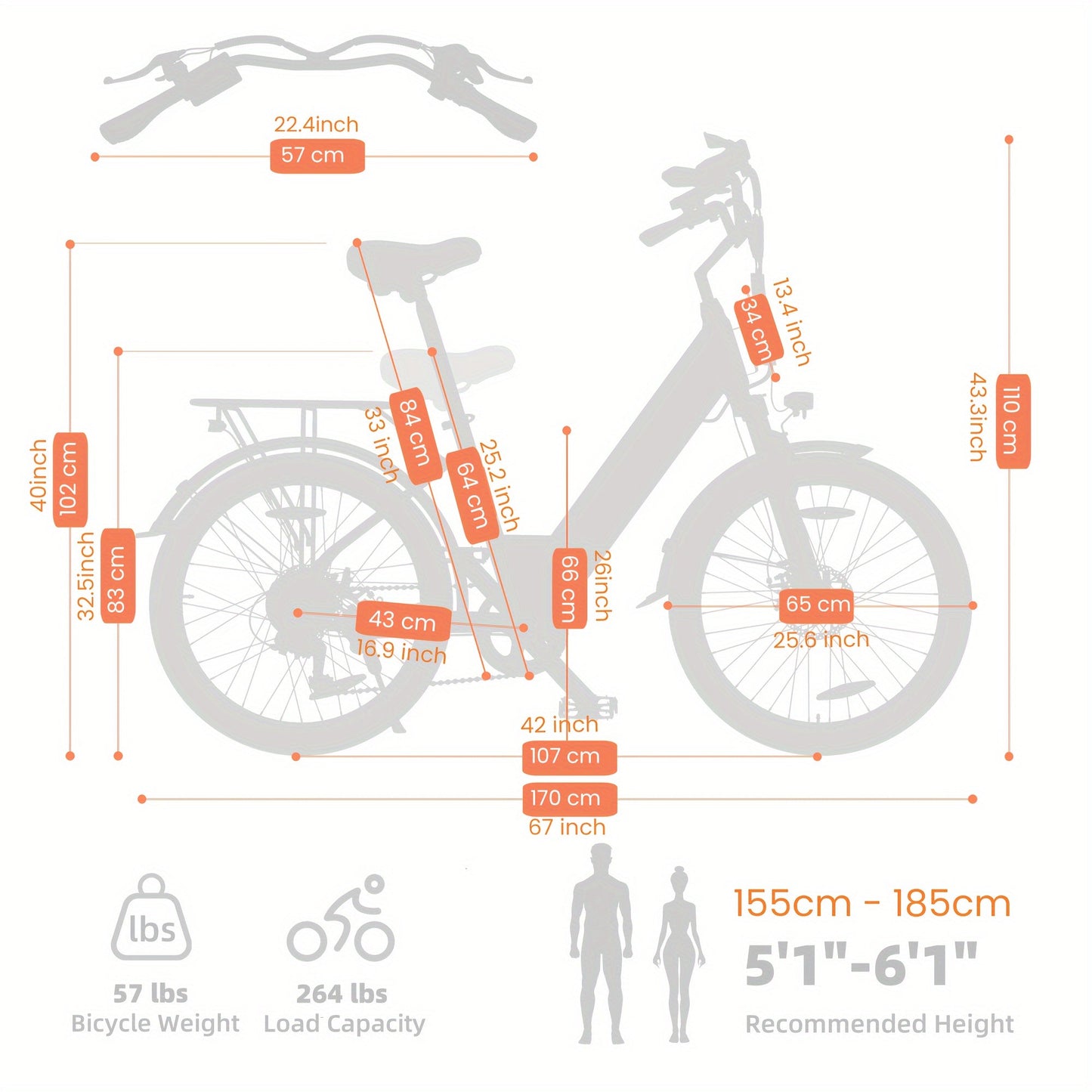 ESKUTE C100 Electric Bike, 375Wh Removable Battery, 350W Brushless Motor, Top Speed 20MPH, Electric City Bike with Suspension Fork, Adult Electric Bicycle - Walmarkettt.com