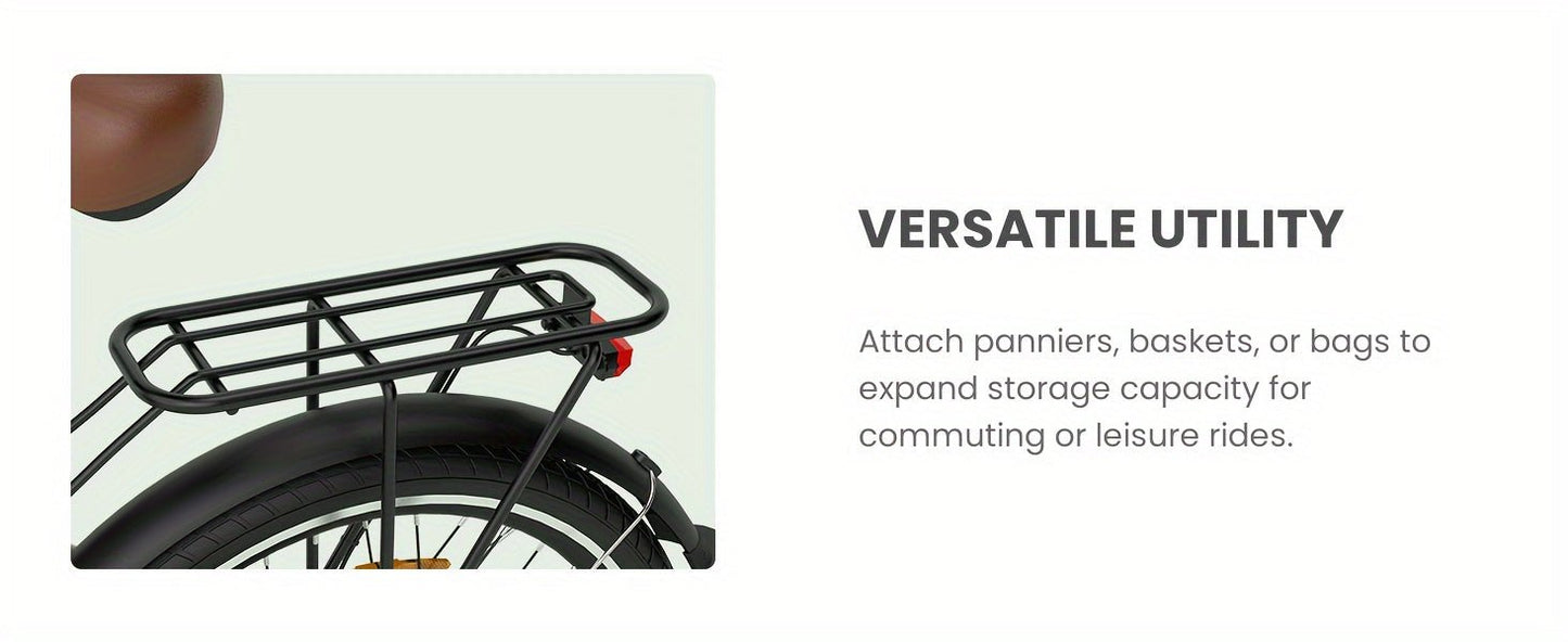 ESKUTE C100 Electric Bike, 375Wh Removable Battery, 350W Brushless Motor, Top Speed 20MPH, Electric City Bike with Suspension Fork, Adult Electric Bicycle - Walmarkettt.com