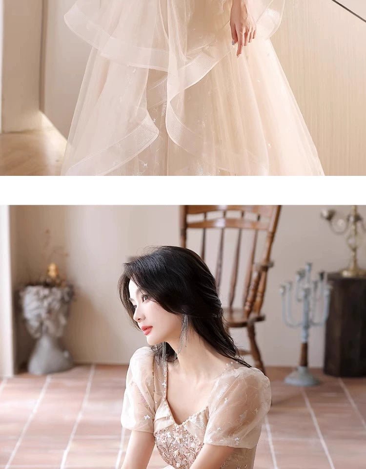 Evening Dress Female 2024 New Arrival Fancy Banquet Art Exam Host Adult Girl High - End Affordable Luxury Niche Dress - Walmarkettt.com