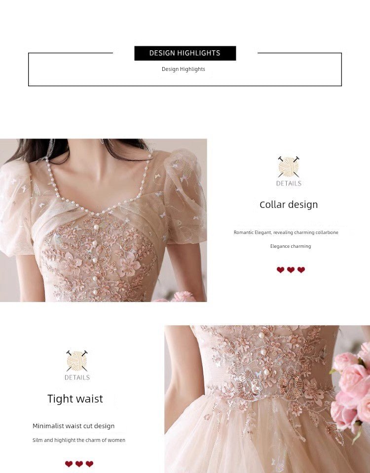Evening Dress Female 2024 New Arrival Fancy Banquet Art Exam Host Adult Girl High - End Affordable Luxury Niche Dress - Walmarkettt.com