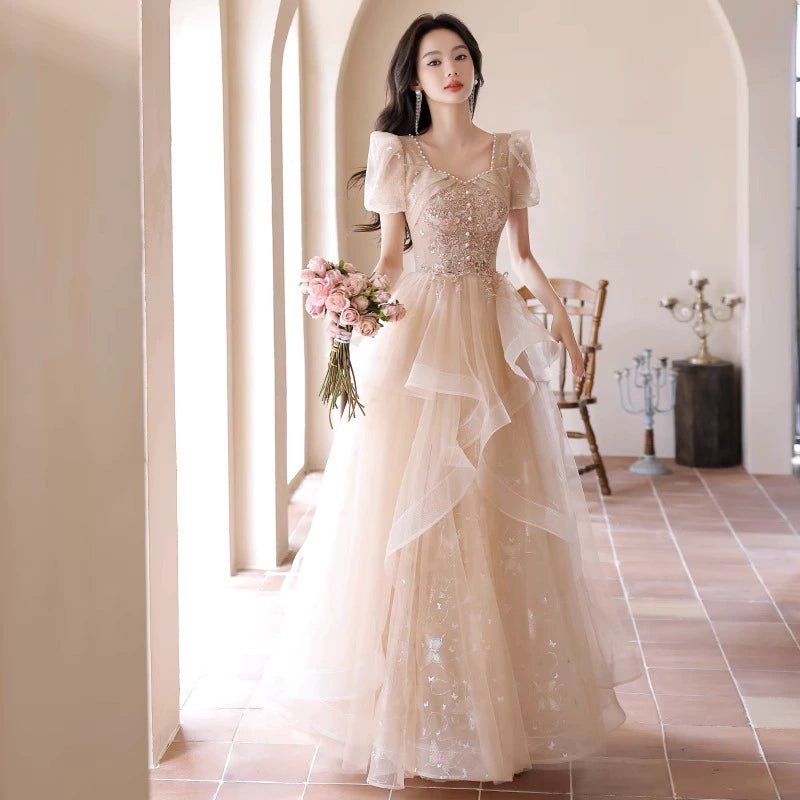 Evening Dress Female 2024 New Arrival Fancy Banquet Art Exam Host Adult Girl High - End Affordable Luxury Niche Dress - Walmarkettt.com