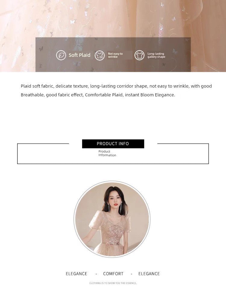 Evening Dress Female 2024 New Arrival Fancy Banquet Art Exam Host Adult Girl High - End Affordable Luxury Niche Dress - Walmarkettt.com
