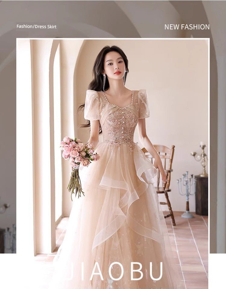 Evening Dress Female 2024 New Arrival Fancy Banquet Art Exam Host Adult Girl High - End Affordable Luxury Niche Dress - Walmarkettt.com