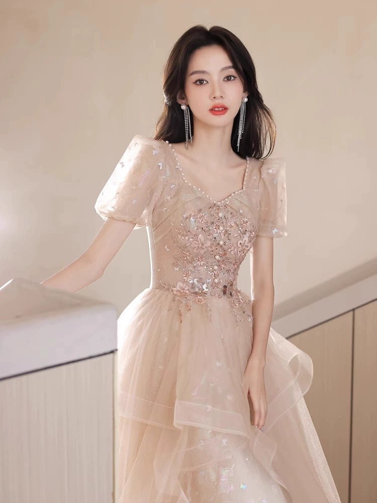 Evening Dress Female 2024 New Arrival Fancy Banquet Art Exam Host Adult Girl High - End Affordable Luxury Niche Dress - Walmarkettt.com