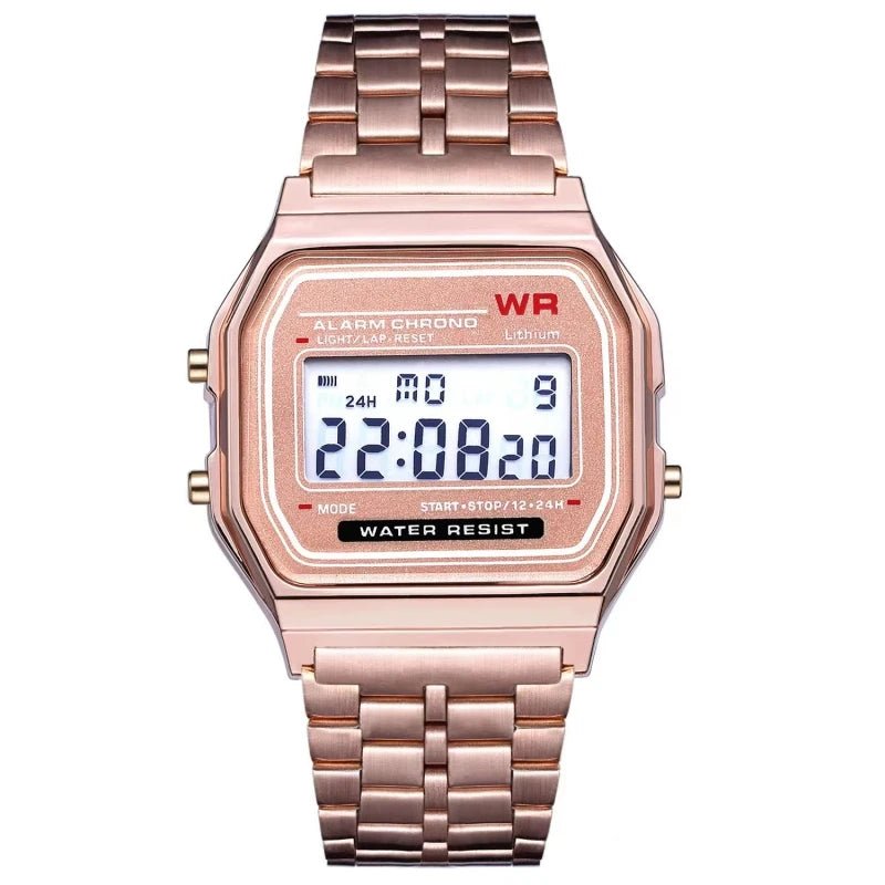 F91W Non - Waterproof Steel Band Watch For Women, Men, Business Clock, Multi - Functional LED Digital Sports Watch, Electronic Clock - Walmarkettt.com