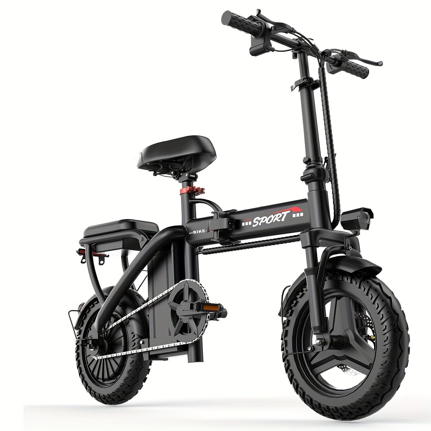 Foldable Dual Suspension Electric Bike, 500W Motor, 14" Tire Folding Mini Ebikes for Adults, 25 Miles Per Hour Range Commuter Adults Electric Bicycle, 48V10AH/13AH Battery - Walmarkettt.com