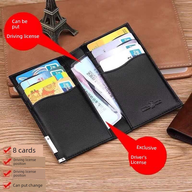 Genuine Goods New Arrival US Import Ultra - Thin Card Holder Men's Portable and Versatile Large Capacity High - End Document Package Small Wallet - Walmarkettt.com