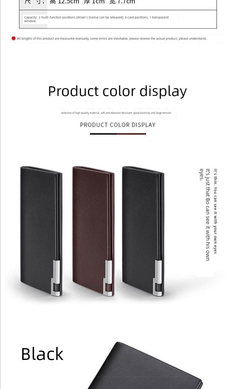 Genuine Goods New Arrival US Import Ultra - Thin Card Holder Men's Portable and Versatile Large Capacity High - End Document Package Small Wallet - Walmarkettt.com