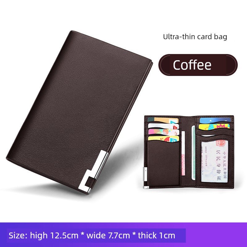 Genuine Goods New Arrival US Import Ultra - Thin Card Holder Men's Portable and Versatile Large Capacity High - End Document Package Small Wallet - Walmarkettt.com