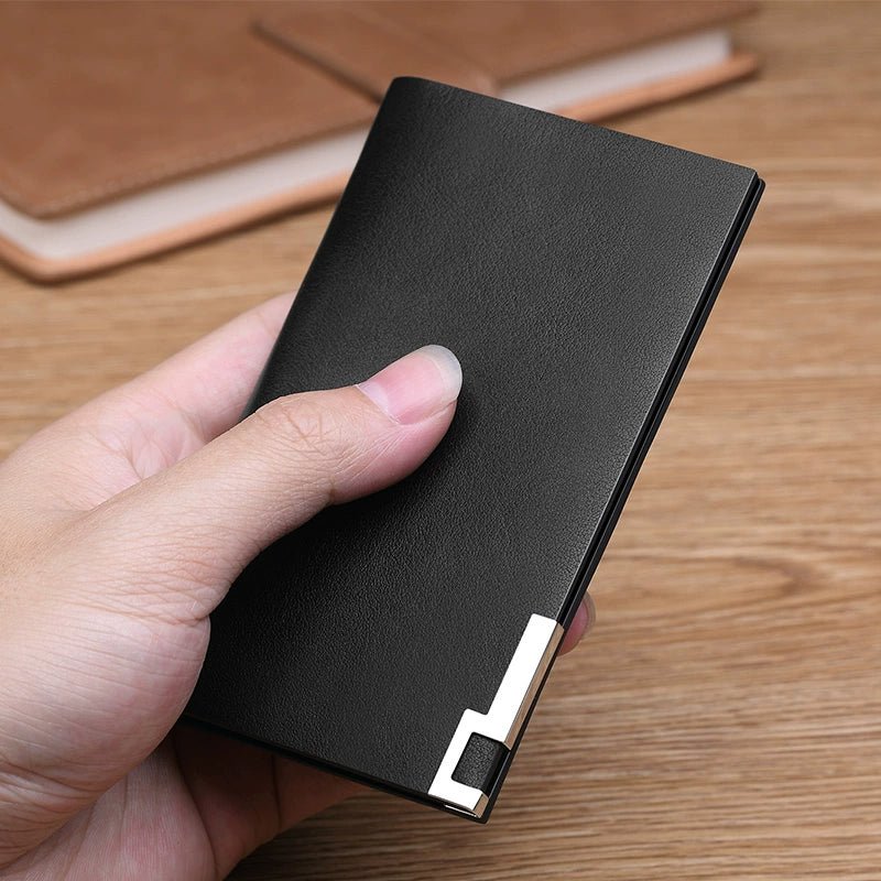 Genuine Goods New Arrival US Import Ultra - Thin Card Holder Men's Portable and Versatile Large Capacity High - End Document Package Small Wallet - Walmarkettt.com