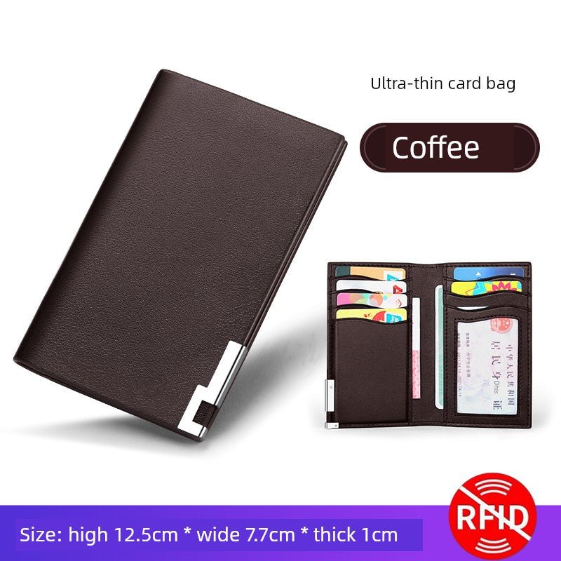 Genuine Goods New Arrival US Import Ultra - Thin Card Holder Men's Portable and Versatile Large Capacity High - End Document Package Small Wallet - Walmarkettt.com