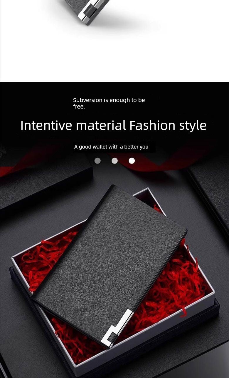 Genuine Goods New Arrival US Import Ultra - Thin Card Holder Men's Portable and Versatile Large Capacity High - End Document Package Small Wallet - Walmarkettt.com