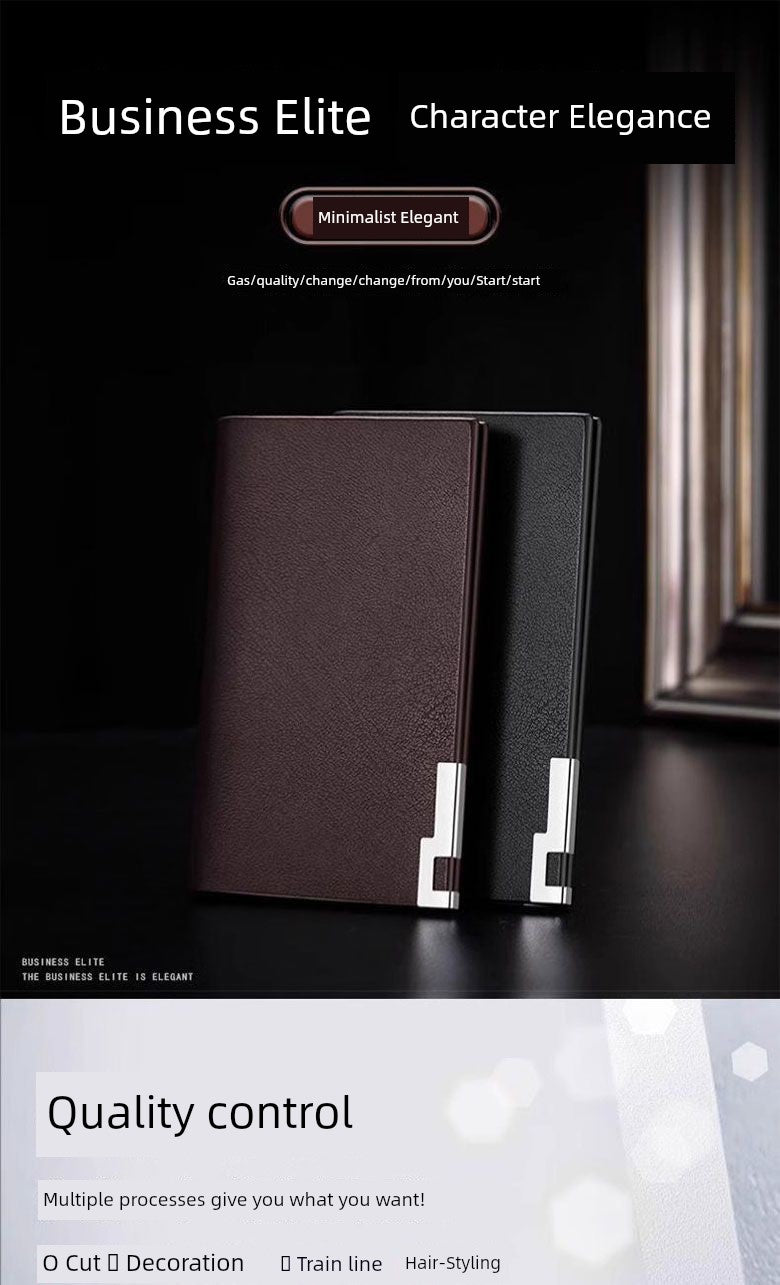 Genuine Goods New Arrival US Import Ultra - Thin Card Holder Men's Portable and Versatile Large Capacity High - End Document Package Small Wallet - Walmarkettt.com