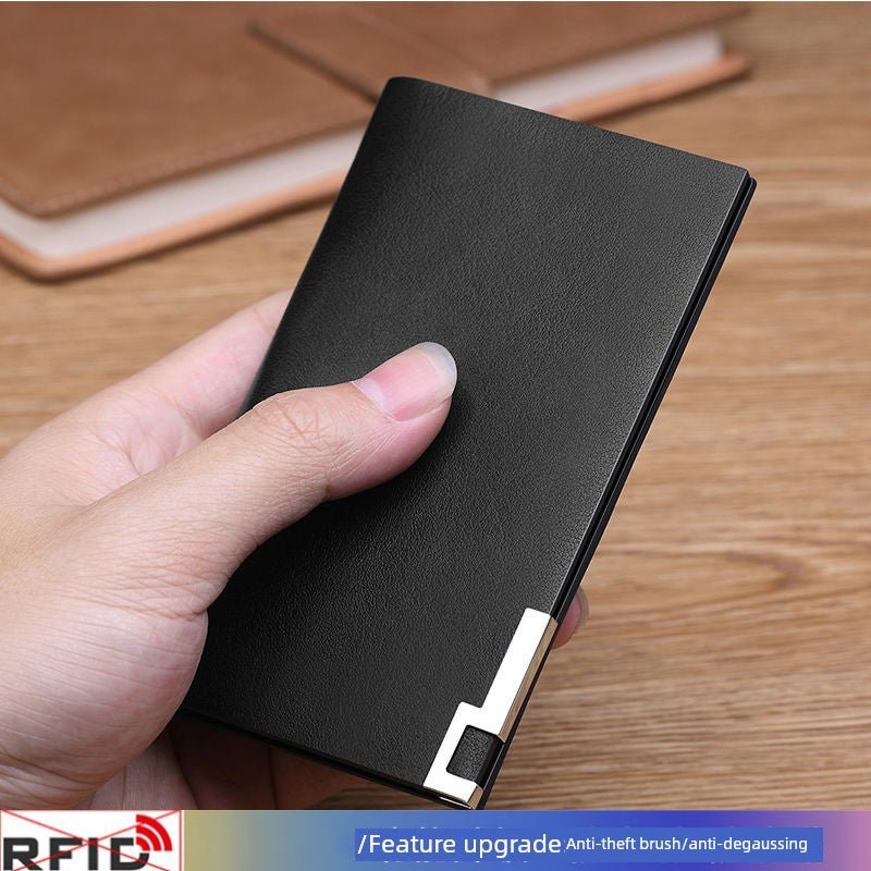 Genuine Goods New Arrival US Import Ultra - Thin Card Holder Men's Portable and Versatile Large Capacity High - End Document Package Small Wallet - Walmarkettt.com