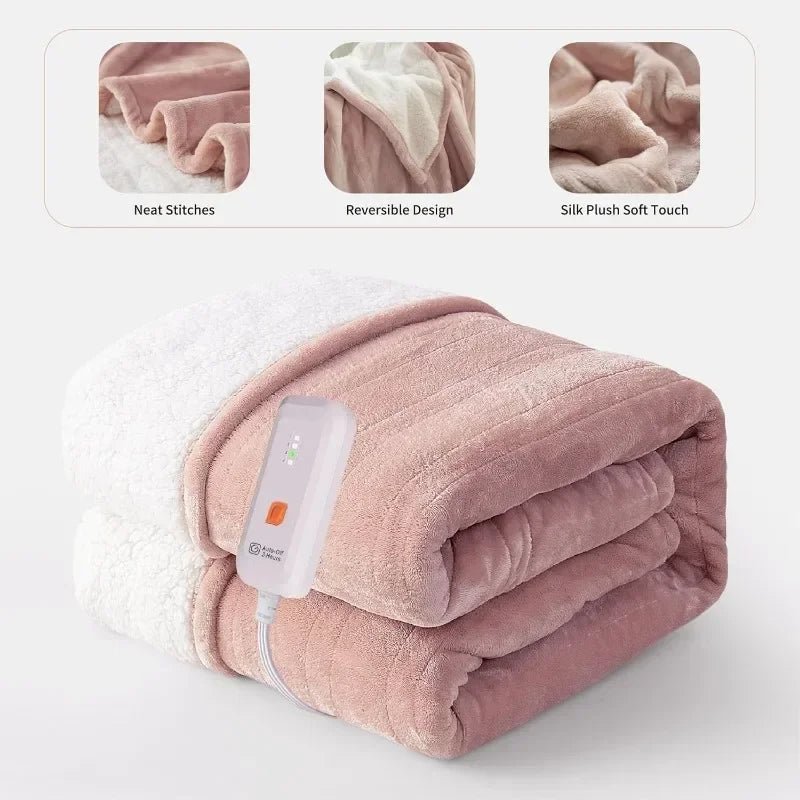 Heated Blanket Electric Throw 50''X60'' - Soft Silky Plush Electric Blanket with 4 Heating Level & 3 Hour Auto Off Heating Blanket - Walmarkettt.com