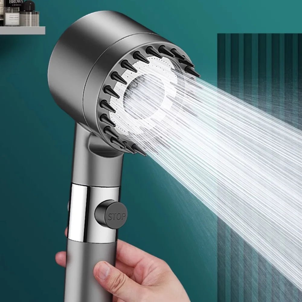 High Pressurized Filter Shower Head 3 - mode Adjustable Spray with Massage Brush Rain Faucet Bathroom Accessories - Walmarkettt.com