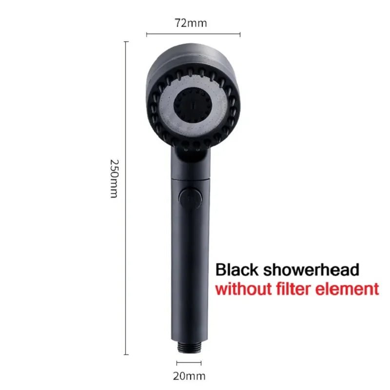 High Pressurized Filter Shower Head 3 - mode Adjustable Spray with Massage Brush Rain Faucet Bathroom Accessories - Walmarkettt.com