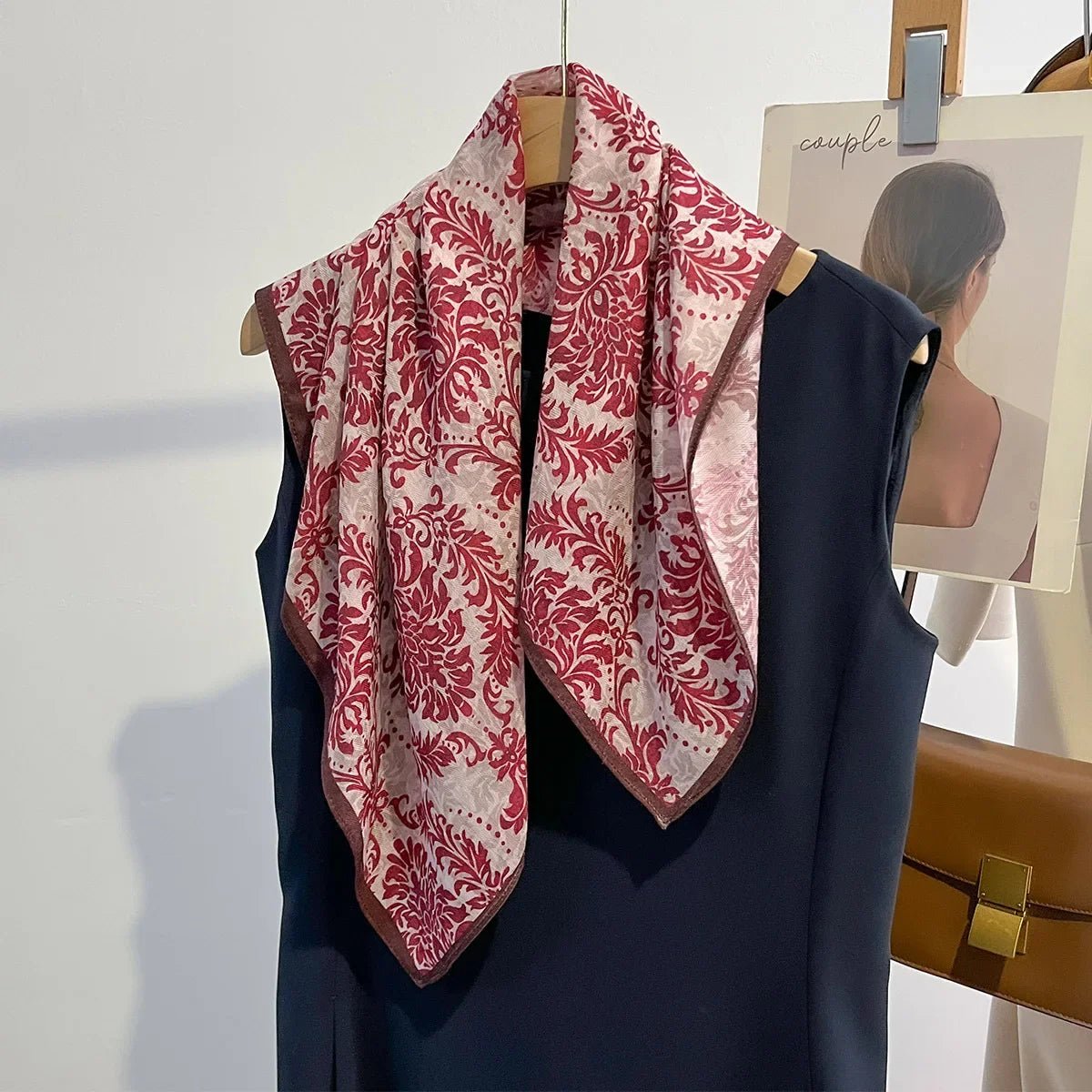 Korean style cotton and linen tactile artistic retro small square scarf, headscarf, women's spring and autumn neck protection sc - Walmarkettt.com