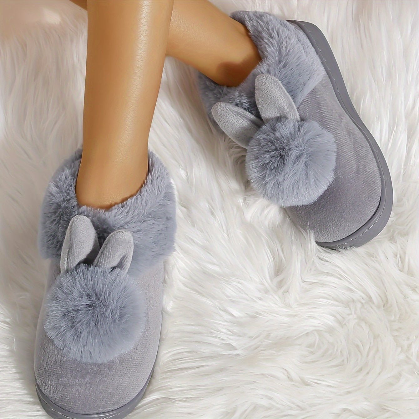 Ladies Home Shoes, Indoor Slippers, Cute Rabbit Plush Slippers - Walmarkettt.com