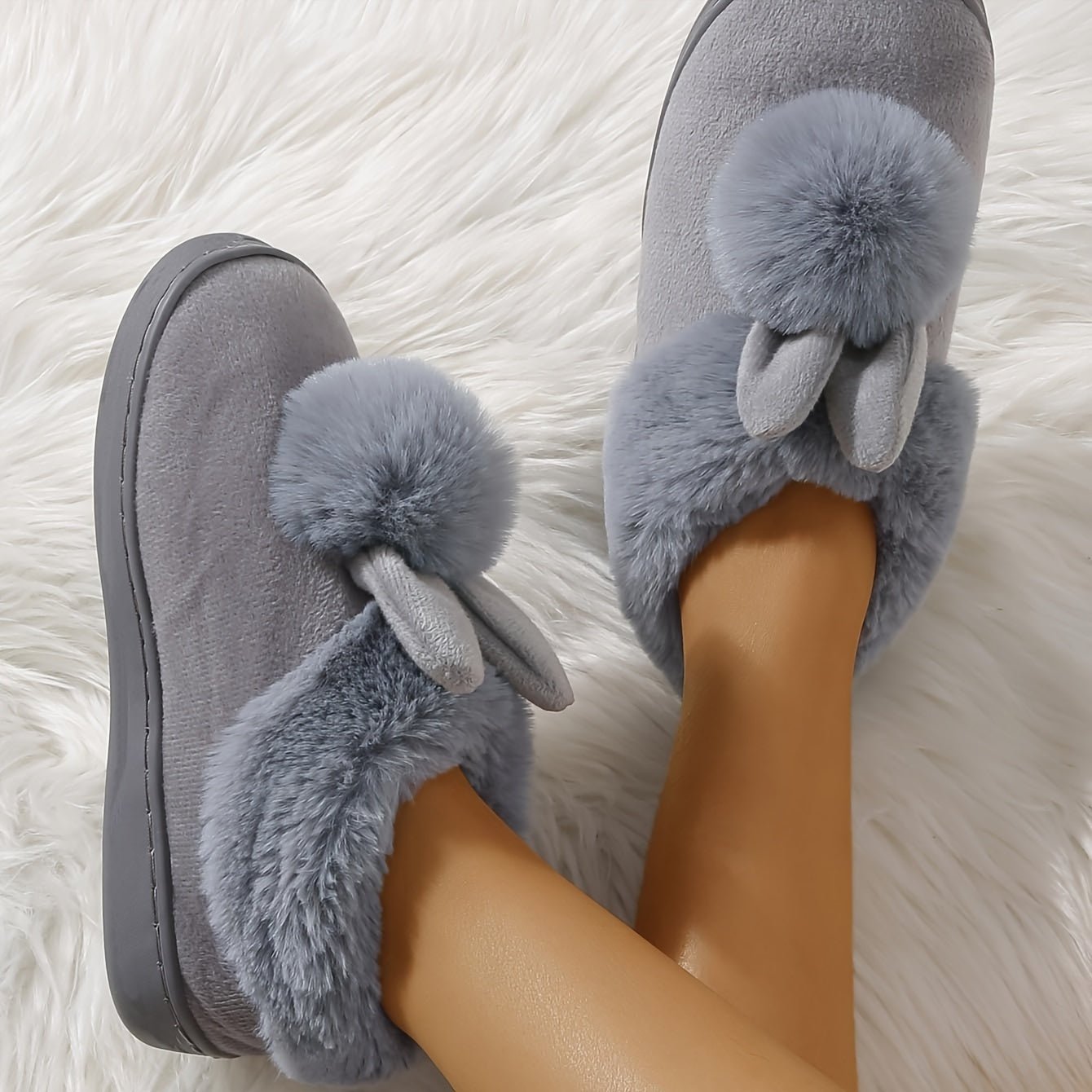 Ladies Home Shoes, Indoor Slippers, Cute Rabbit Plush Slippers - Walmarkettt.com