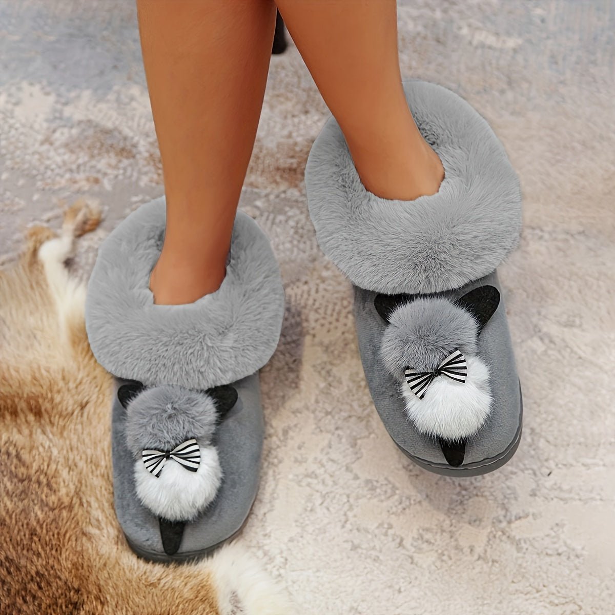 Ladies Home Shoes, Indoor Slippers, Cute Rabbit Plush Slippers - Walmarkettt.com