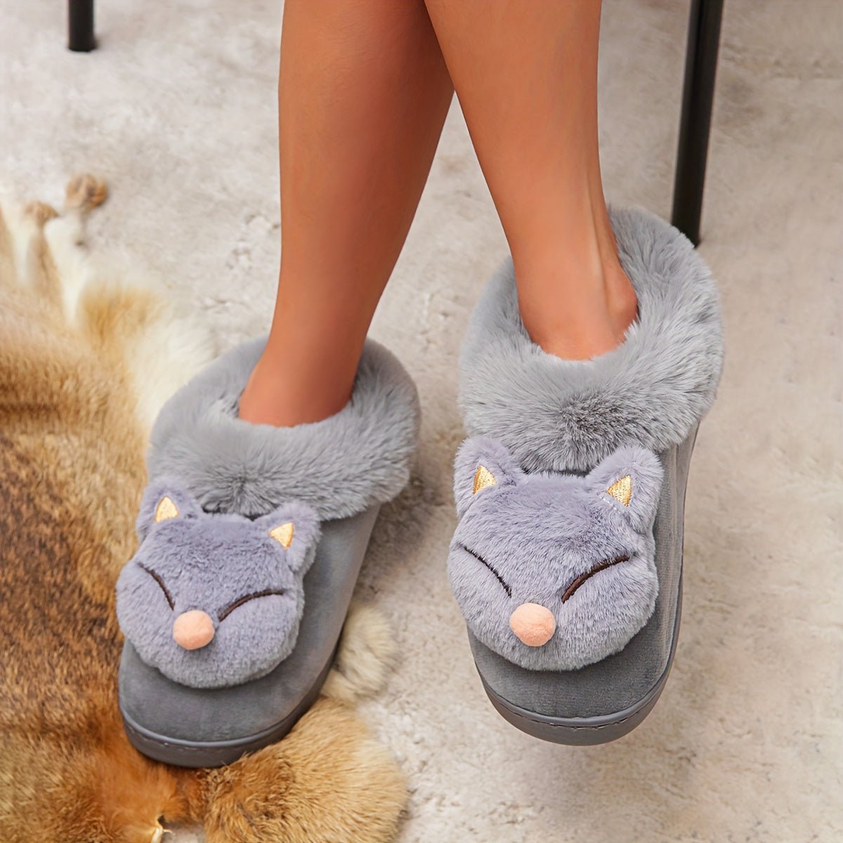 Ladies Home Shoes, Indoor Slippers, Cute Rabbit Plush Slippers - Walmarkettt.com