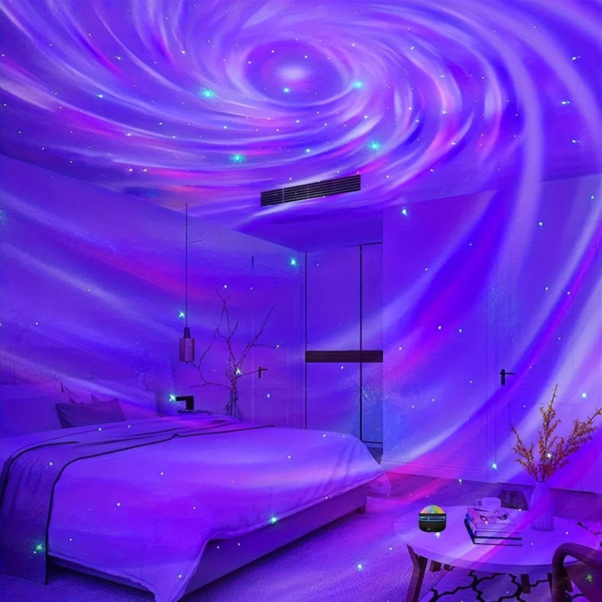LED NightLights Galaxy Projector Remote Control 5V USB Rechargeable Starry Sky Lamp DMX Sound Active 7 Modes for Kids Room Decor - Walmarkettt.com