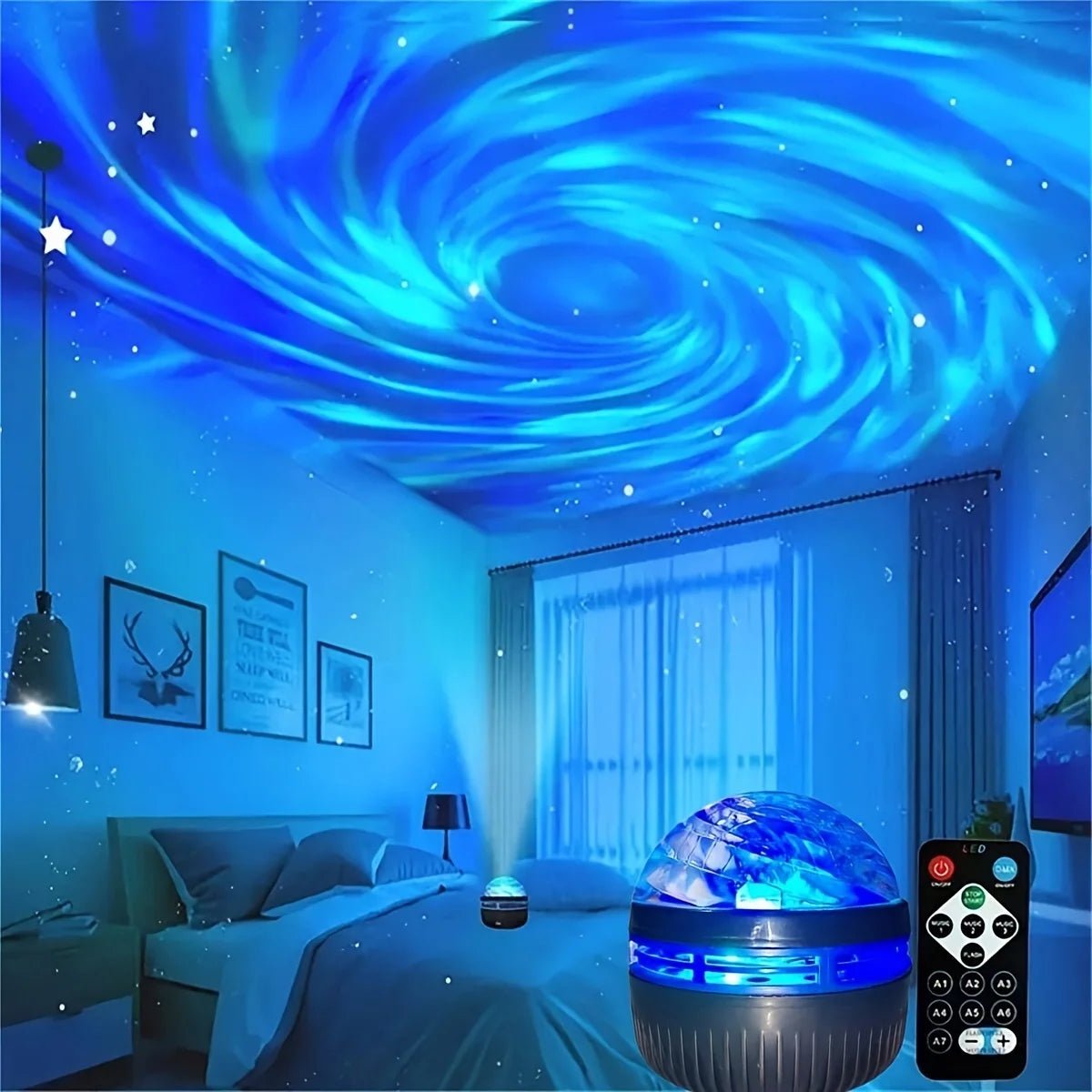 LED NightLights Galaxy Projector Remote Control 5V USB Rechargeable Starry Sky Lamp DMX Sound Active 7 Modes for Kids Room Decor - Walmarkettt.com