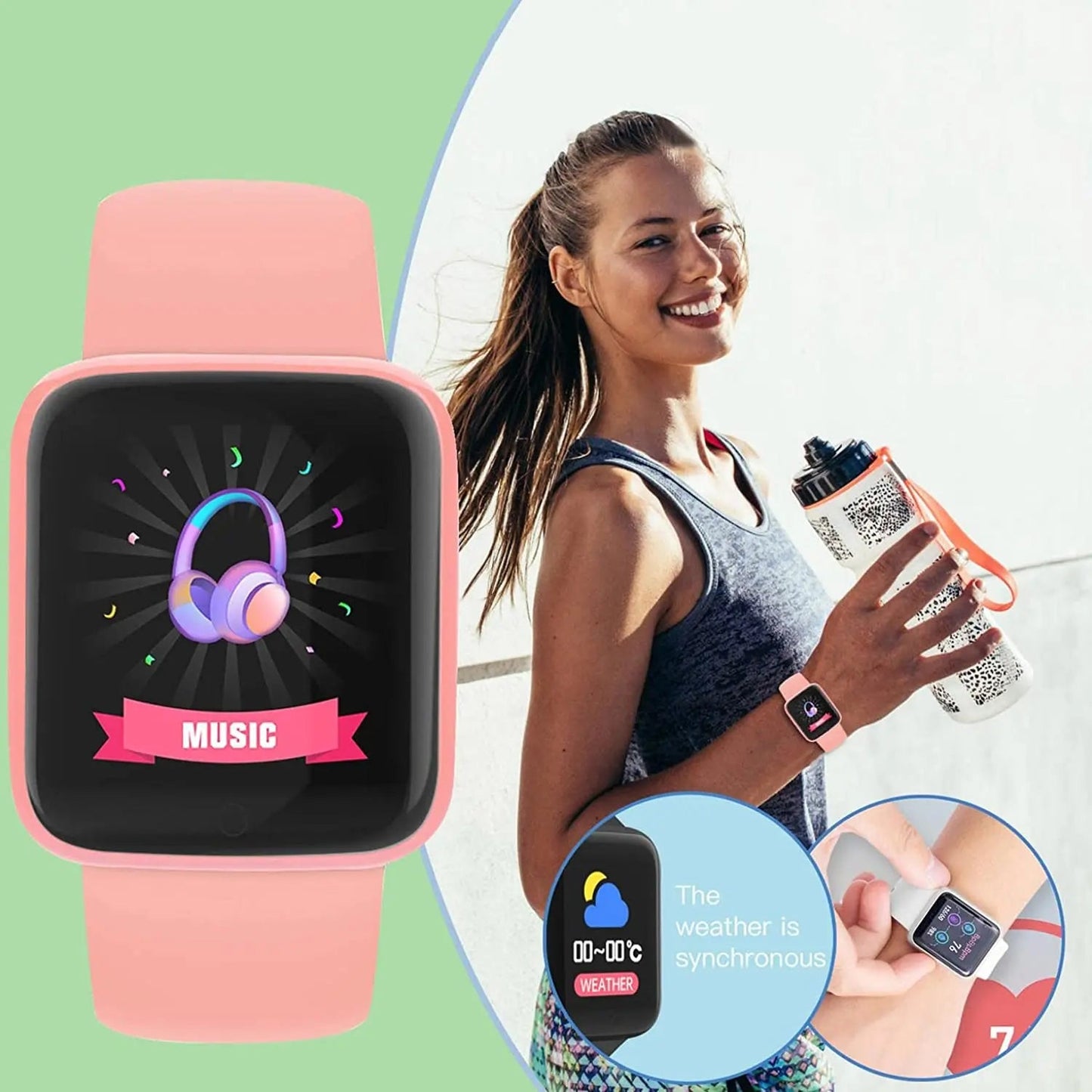 Multifunctional Smart Watch Men Women Bluetooth Connected Phone Music Fitness Sports Bracelet Sleep Monitor Y68 Smartwatch D20 - Walmarkettt.com